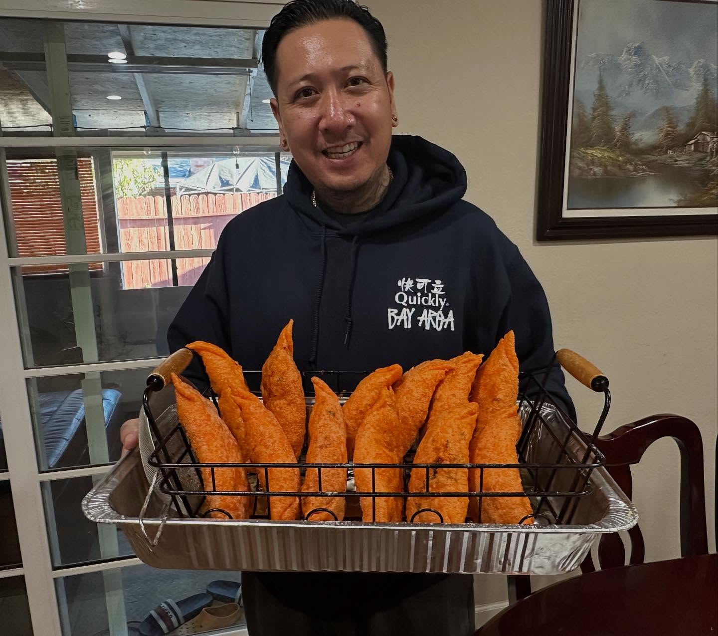 Owner holding fresh Ilocos empanadas